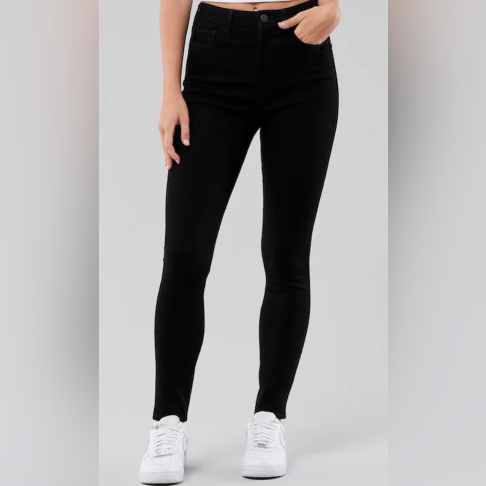 Hollister Women’s Ultra High Rise Super Skinny Jeans Size:3S - W26 L26 - Black - Picture 6 of 7